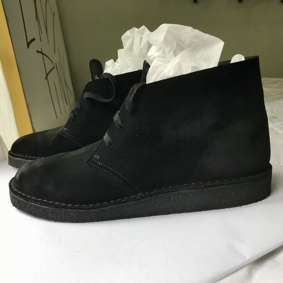 Clarks Desert Coal Black Suede, mens, 13